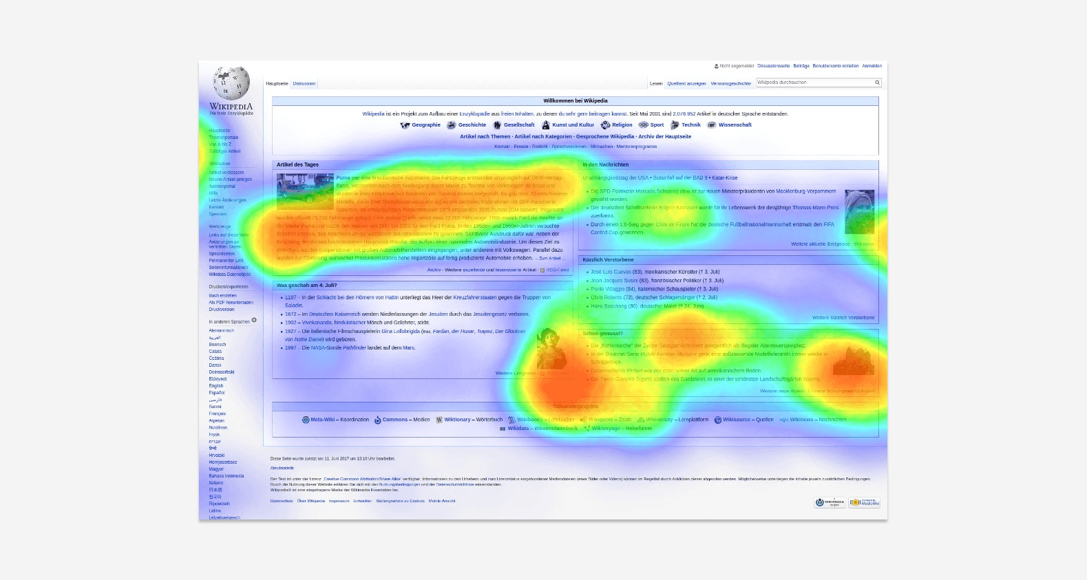 eye tracking map on wikipedia website